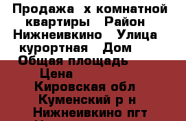 Продажа 3х комнатной квартиры › Район ­ Нижнеивкино › Улица ­ курортная › Дом ­ 9 › Общая площадь ­ 72 › Цена ­ 2 500 000 - Кировская обл., Куменский р-н, Нижнеивкино пгт Недвижимость » Квартиры продажа   